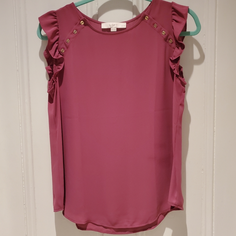 Rose flutter sleeve blouse